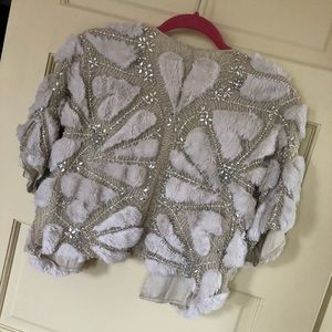 Anthropologie beaded cropped jacket